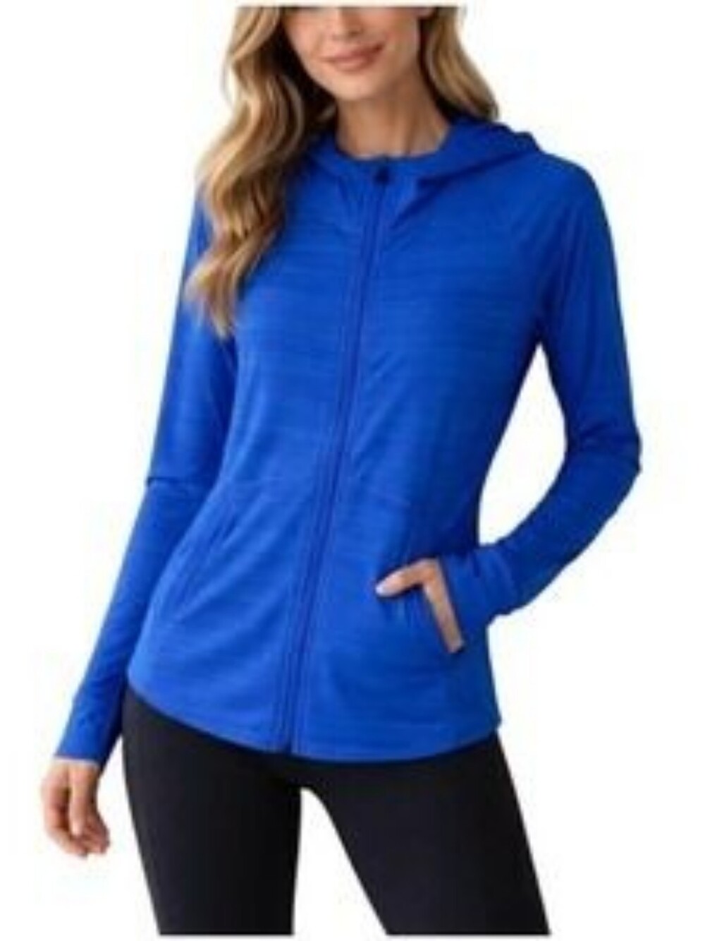 Athleta Royal Blue Hooded Zip Sea Jacket Size M
